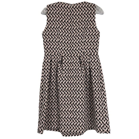 Gerard Darel Pink Black Argyle/Diamond Sun Dress Pleated Midi- 40 - Picture 2 of 13